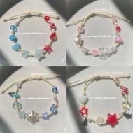 Handmade Christmas bracelet by Janest, Christmas couple bag bracelet