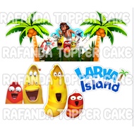 Larvae birthday cake Topper, larva cake Topper