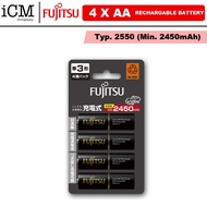 Fujitsu High Capacity AA Rechargeable Battery 2550mAh (2450mAh) Made in Japan