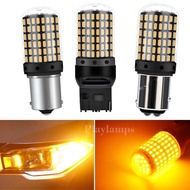 1Pcs 1157 BAY15D P21/5W Turn Signal Light T20 7440 1156 BA15S No Hyper Flash Amber 144SMD Canbus Led