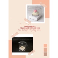 transparent cupcake box adjustable 1 holes/kotak cupcake/cupcake clear pvc