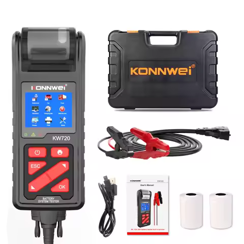 KONNWEI KW720 6V 12V 24V Battery Tester Analyzer Charging Cranking Test Tool for Car Motorcycle Truc