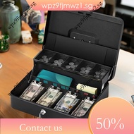 Locking Cash Box with Key Lock and Money Tray, Large size,Money Box with Cash Tray for Business, Loc