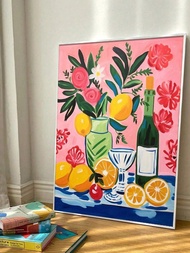 1 Set Unframed Multicolor Digital Oil Painting Kit (40x50cm/16x20 Inches), Includes Paints And Brush