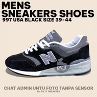 100% BNIB Sepatu Sneakers Lifestyle Casual Kasual Pria-new-balance-997 997 USA Black Grey Size 39 -