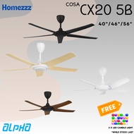 ALPHA Cosa - CX20 5B 40 Inch 46 Inch 56 Inch Ceiling Fan with 5 Blades (12 Speed Remote)