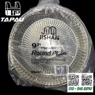 TAPAU - 9" Big Plate [ 50pcs± ] JISHAN Disposable PP Plastic Plate - 9 Inch Party PP Plate - Pinggan
