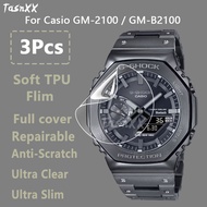 Ultra Clear Slim Screen Protector For Casio GM-2100 GM-B2100 Smart Watch Soft TPU Repairable Hydrogel Film -Not Tempered Glass