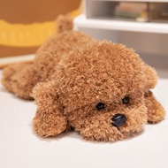 JOJO CASTLE 33/38/48cm Kawaii Lying Teddy Dog Plush Toys Magnetic Buckle on Feet Dog Dolls Stuffed L