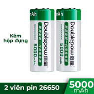 Pin Sạc 26650 Doublepow dung lượng cao 5000mAh cho đèn pin siêu sáng pin thay thế ắc quy chế pin 2s