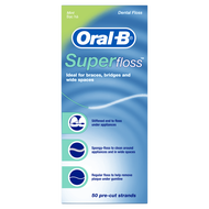 ( ส่งฟรี!!) Oral-B Super Floss ไหมขัดฟันซุปเปอร์ฟอส สำหรับคนไข้จัดฟัน ใส่ครอบ ฟันห่าง