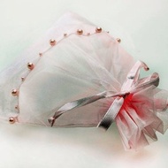 快速出貨 手作珍珠顆粒紗網袋-粉色-1組3入 送禮包裝