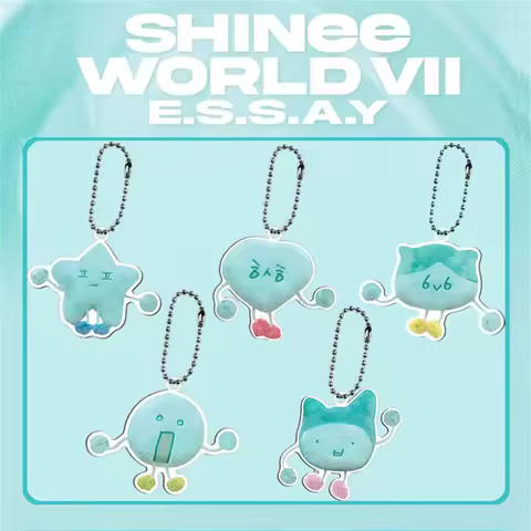 KPOP SHINEE Cartoon Acrylic Keychain World Tour Concert Two-Sided Keyring Bag Pendant Accessories On