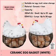 Ceramic Egg Basket | Bekas telur | Bakul bentuk ayam untuk Simpan Telur,Bawang,Buah Seramik