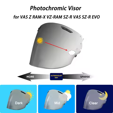 Helmet Photochromic Visor for VAS-Z RAM-X RAM X VZ-RAM SZ-R VAS SZ-R EVO Replace Anti-UV WindShield 