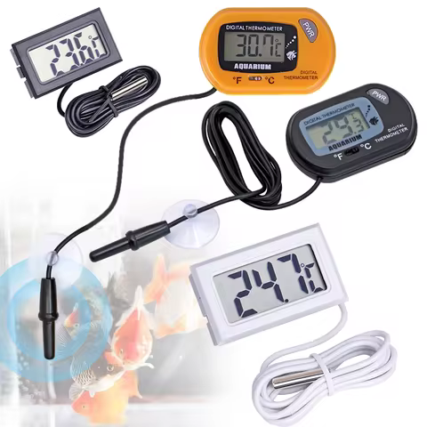 Fish Tank Thermometer Aquarium Adsorbable Digital Display Temperature Detector LCD Screen Display Ce