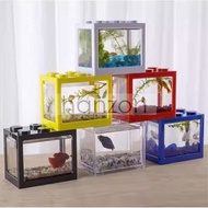 Bekas Ikan Laga Lego Aquarium Fish Tank Mini Lego Betta Tank