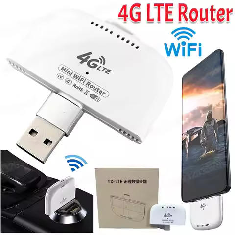 High Speed 4G LTE WiFi Modem with USB Adapter Wireless 4G Router Type-C Mobile Router Hotspot for RV