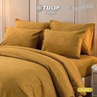 TULIP DELIGHT ผ้าปูที่นอน (ไม่รวมผ้านวม) อัดลาย สีทอง GOLD EMBOSS DL572 (เลือกขนาดเตียง 3.5ฟุต/5ฟุต/6ฟุต) #ทิวลิปดีไลท์ เครื่องนอน ชุดผ้าปู ผ้าปูเตียง