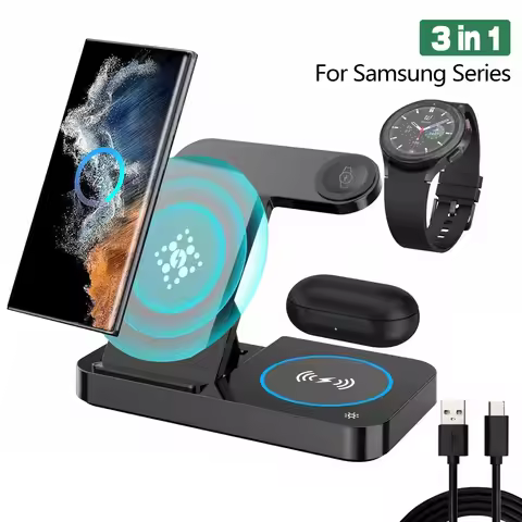 4 in 1 Wireless Charger Foldable Fast Charging For iPhone 16-12 Apple Watch Airpods pro For Samsung 