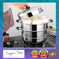 ☋❀☂3 Layer Steamer Stainless Steel Cooking pots Siomai Steamer Stainless Steel Cooking Pot Kitchenwa