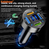 Kebidumei 12V-24V Car Charger 66W Fast Charging 6 Ports 4USB+2PD Charger for Pad Phone Other Device