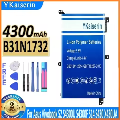4300mAh YKaiserin Battery B31N1732 Laptop Battery for ASUS VivoBook X430UA X430UF X430UN X430FA X430