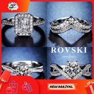 ⭐ ⭐READY STOCK⭐ ⭐ ROVSKI Fashion Korean Jewelry 50 Designs Cincin Silver 925 Original Cincin Perak Perempuan Women Diamond Ring Adjustable Rings Shine Like A Diamond Ready Stock