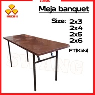 Furniture 3V Folding Banquet Table /Function Table With Plastic Table Top2x3 2x4 2x5 2x6/Meja Lipat/Meja