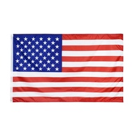 【】 35.4x59 Inch Embroidered American Flag Independence Day Outdoor Usa Flag Waterproof Nylon Sewn St