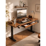 Solid Wood Electric Lifting Desk Smart Desktop Computer Desk Gaming Desk Bedroom Home Desk Study Des