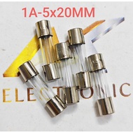 (Combo of 10 pieces) 1A fuse 5 x 20mm 1A glass tube fuse (combo)