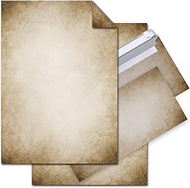 Logbuch-Verlag 25 sheets of DIN A4 letter paper + DIN envelopes long - vintage paper for letters, in