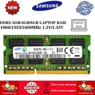SAMSUNG แล็ปท็อป Ram DDR3 2/4/8GB 1066/1333/1600MHz DDR2 667/800MHz PC3-12800s DDR3L 1.35V/1.5V SODIMM 204pin หน่วยความจำสำหรับโน๊ตบุ๊ค