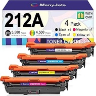 212A Toner Cartridges 4 Pack (with Chip) Replacement for HP 212A W2120A W2121A W2122A W2123A Toner f