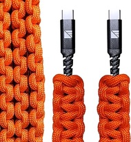 Dark Energy Lightning to C Paracord Cable &amp; USB C to C Paracord Cable (96W, Orange)