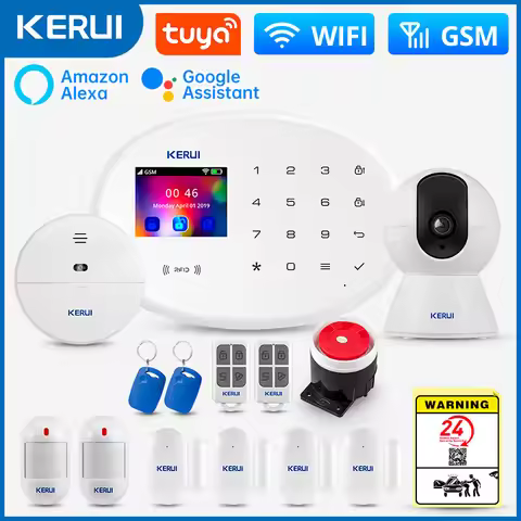 KERUI Alarm System WIFI GSM Alarm Home Secutrity Tuya Smart Motion Detector Door Sensor Burglar WIFI