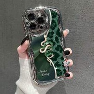 เคสโทรศัพท์นุ่มชุบไฟฟ้าลายงูเสือดาว 3D ประดับเพชรแวววาว เข้ากันได้กับ iPhone 16/16 Pro/16 Pro Max, 1