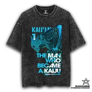 GANAMOZ Anime T-shirt "KAIJU NUMBER 8" Stone Wash Oversize T-shirt | Women's Oversized T-Shirt | Men