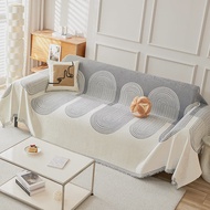 Thicken Chenille Green Sofa Cover Sofa Blanket Simple Geometrical Cushion Ins Wind Sand Hair Towel F