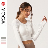 A alo Autumn Winter New Style ins Yoga Wear Top Women Sports Fitness Navel Exposed Long Sleeve T-Shi