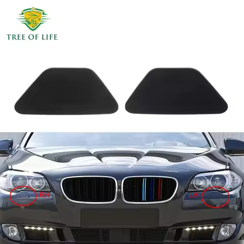 Unpainted Car Front Headlight Washer Cover Headlamp Spray Nozzle Jet Cap For BMW 528i 535i 550i Acti