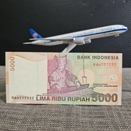 uang 5000 imam bonjol solid 777777 2013 baru unc