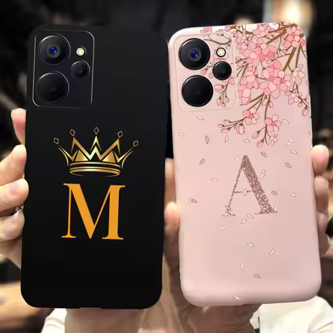 For Realme 9i 5G Case RMX3612 Fashion Slim Letters Alphabet Soft Silicone Phone Cover For Realme 9i 