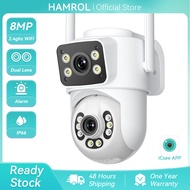 Hamrol 4K 8MP Dual Lens Outdoor WiFi Camera Auto Tracking Waterproof  Wireless Security CCTV