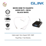 GLINK Micro HDMI TO VGA WITH Audio Out (CB124WH) (CB124BK) Black/ White