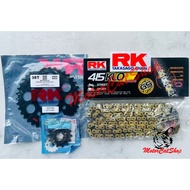 (RK) Takasago Sprocket Set Honda RS150 / RSX150 (415H-132L) RK Chain Gold Oring O-Ring