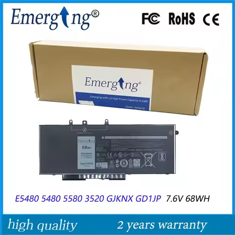 7.6V 68WH Original GJKNX Laptop Battery for Dell Latitude E5480 5580 5490 5590 Precision M3520 M3530