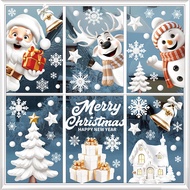 《Hot Sale》3D Static Cling Window Sticker3D White Santa Claus Christmas Window Decoration for Shoppin