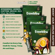3 Pouch EaseBrew Herbal Coffee Mix 10 Sachets x 18 Grams 100 Percent Organic with Stevia